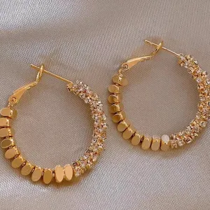 Wholesale Gold-plated plain hoop earrings