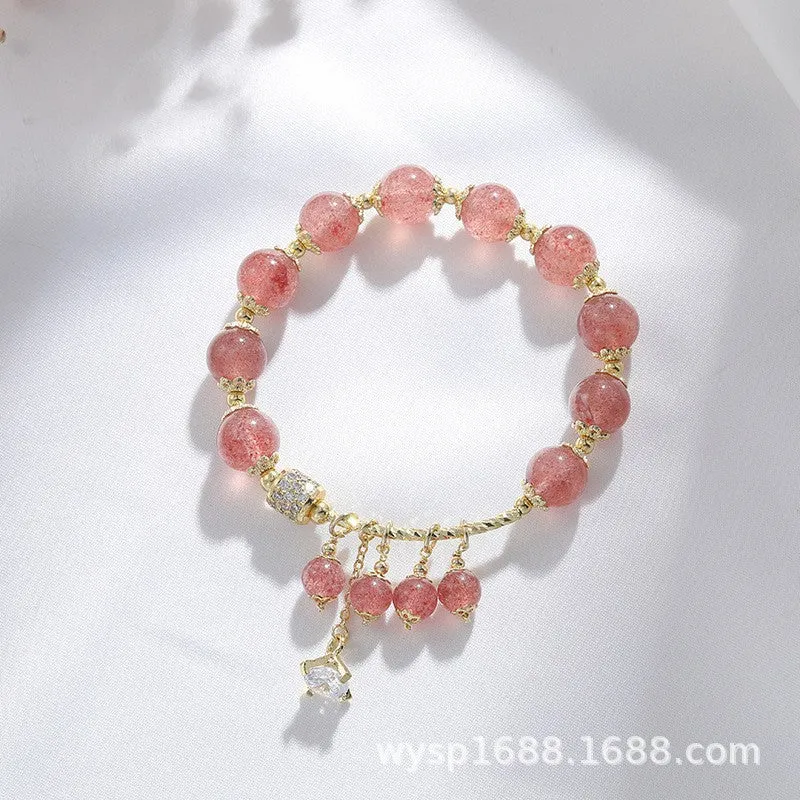 Wholesale Golden Rutilated Quartz Citrine Vintage Natural Crystal Bracelet