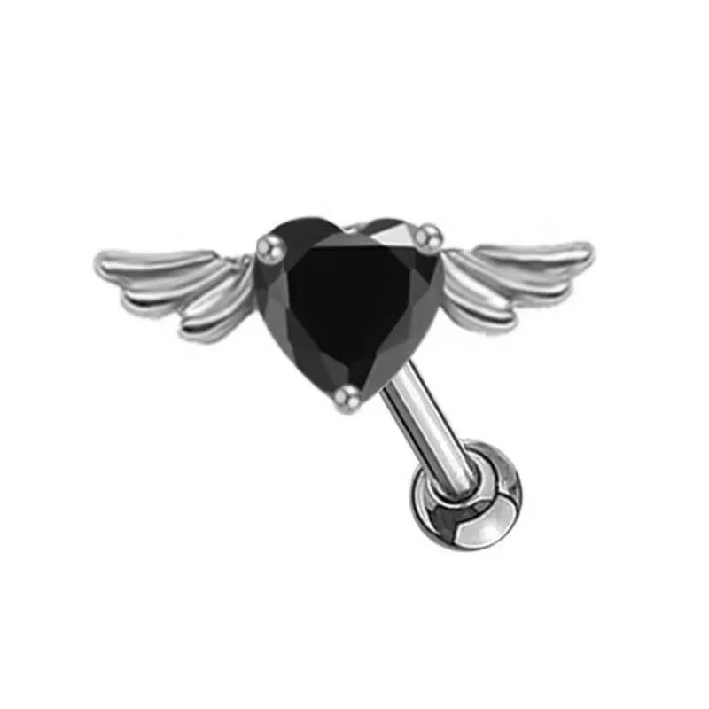 Wholesale Gothic Cross Water Drop Zircon Stainless Steel Earrings
