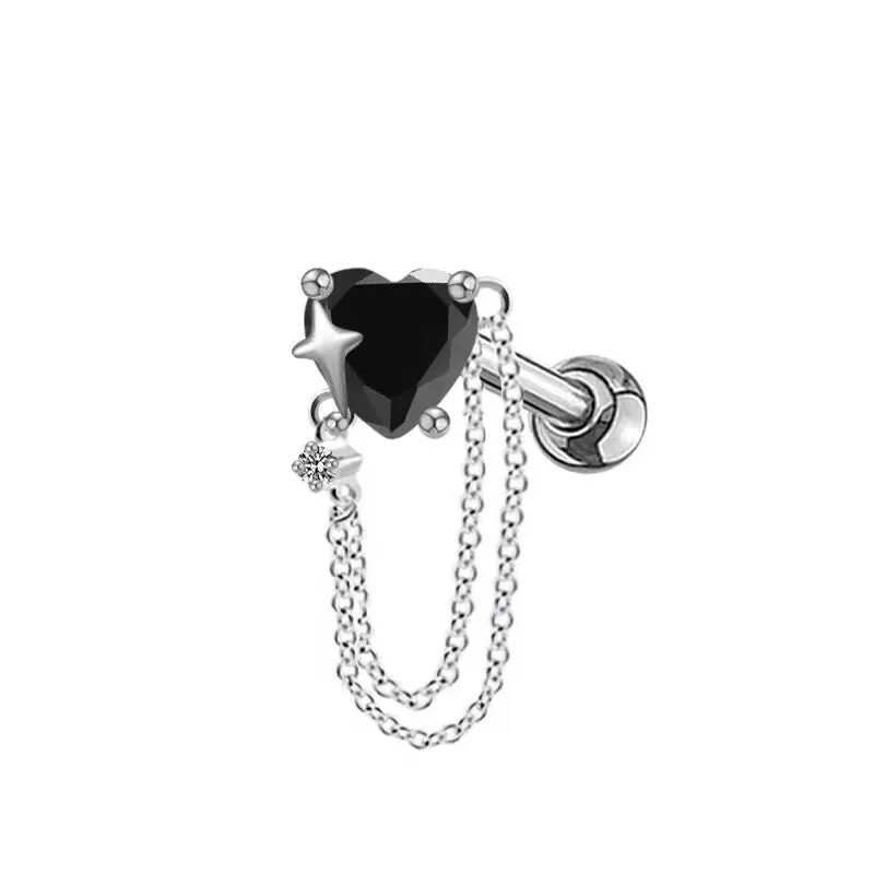 Wholesale Gothic Cross Water Drop Zircon Stainless Steel Earrings