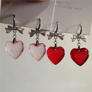 Wholesale Gothic Dark Bow Heart Earrings