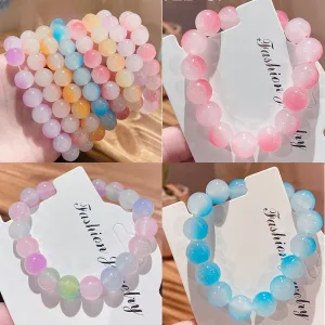 Wholesale Gradient Student Send Girlfriend Glazed Glass Bracelet
