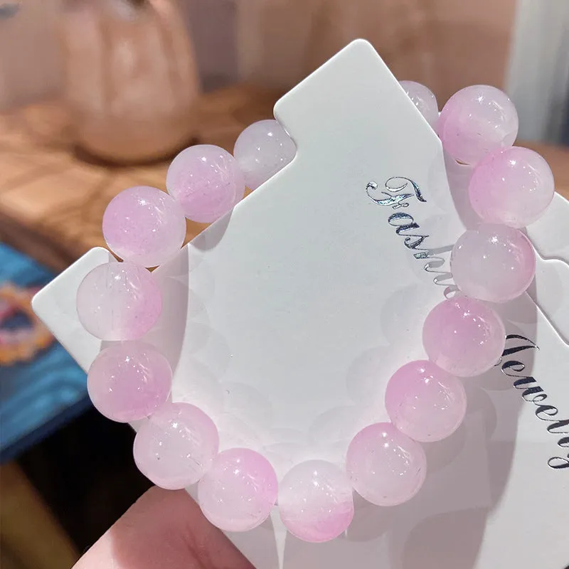 Wholesale Gradient Student Send Girlfriend Glazed Glass Bracelet
