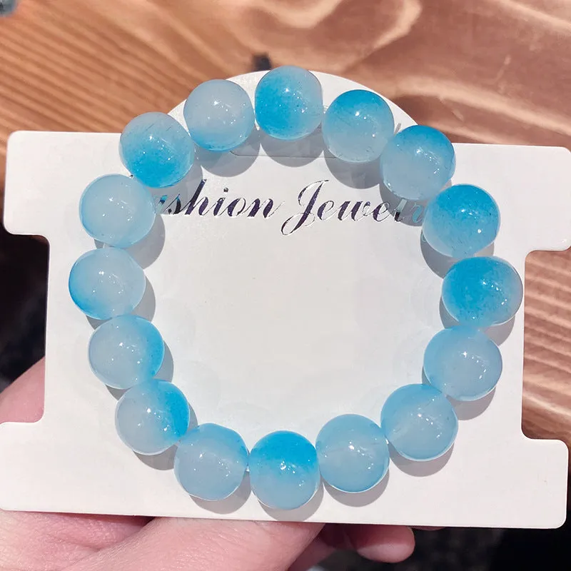 Wholesale Gradient Student Send Girlfriend Glazed Glass Bracelet
