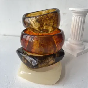 Wholesale Gradient Transparent Acrylic Bracelet Special-shaped Resin Square Bracelet