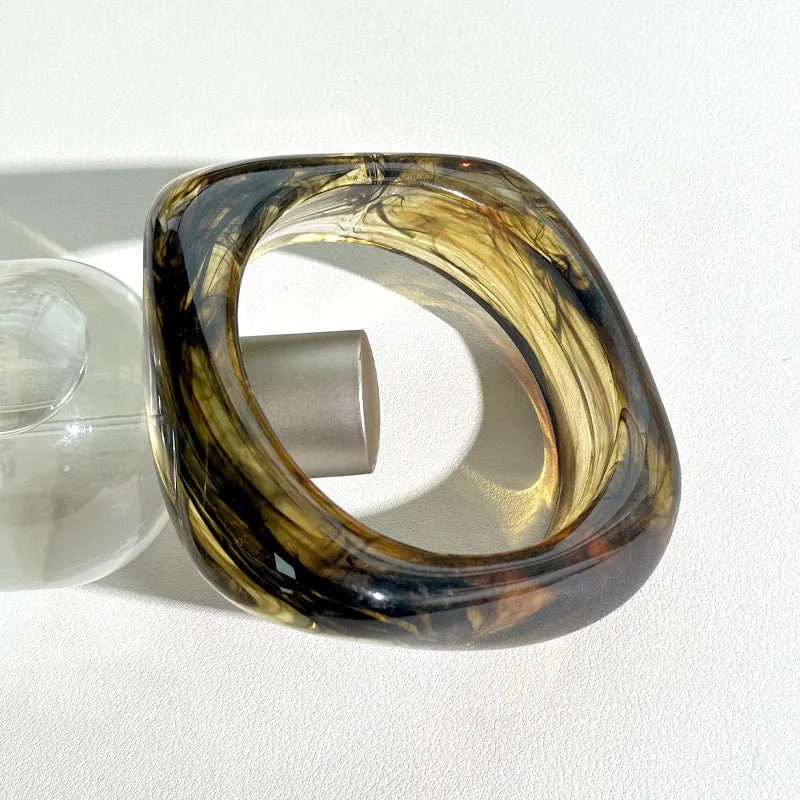 Wholesale Gradient Transparent Acrylic Bracelet Special-shaped Resin Square Bracelet