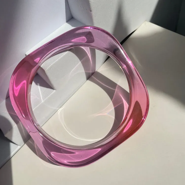Wholesale Gradient transparent acrylic shaped resin square bracelet