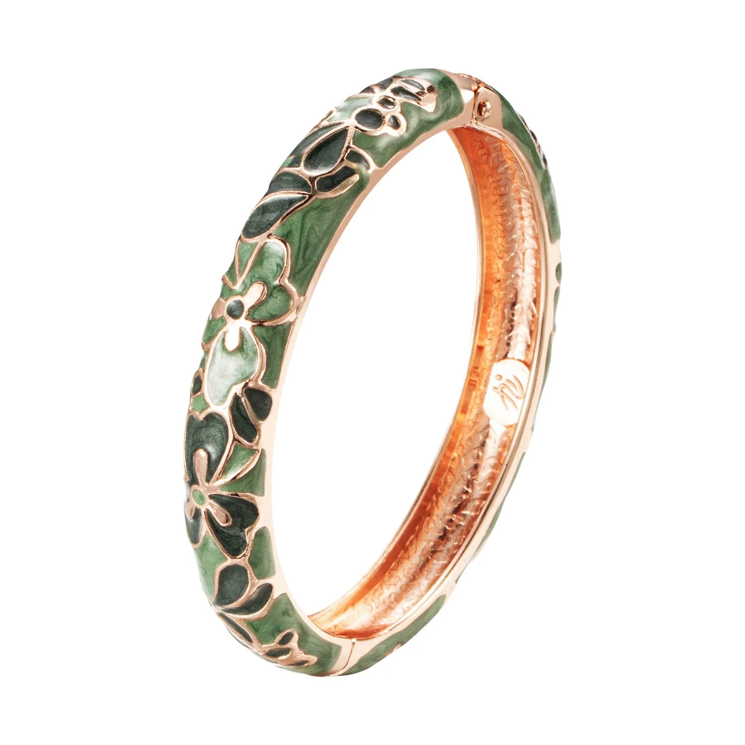 Wholesale Green Shamrock Enamel Drip Oil Flower Opening Alloy Bracelet