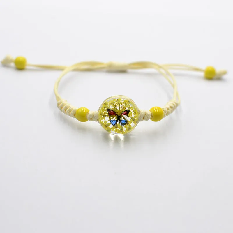 Wholesale Gypsophila Bracelet Glass Time Gem Real Flower Dried Flower Bracelet