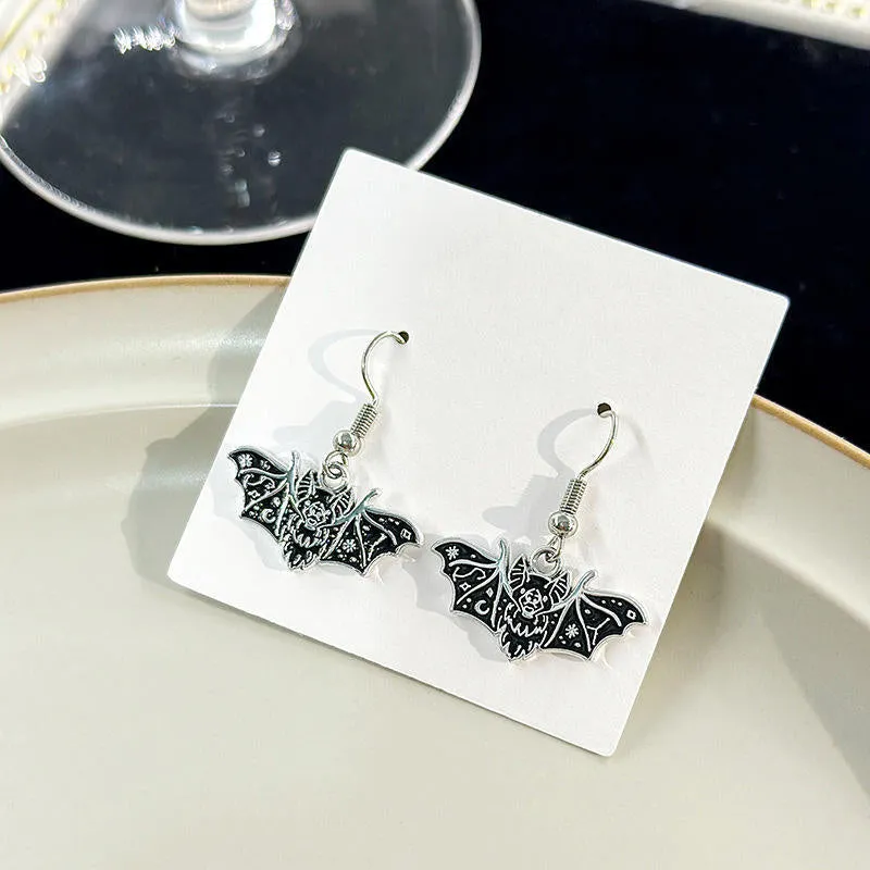 Wholesale Halloween Bat Alloy Earrings