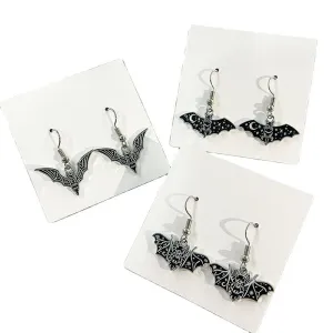 Wholesale Halloween Bat Alloy Earrings