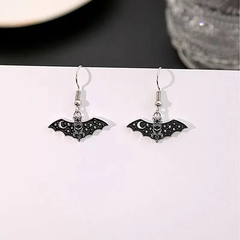 Wholesale Halloween Bat Alloy Earrings