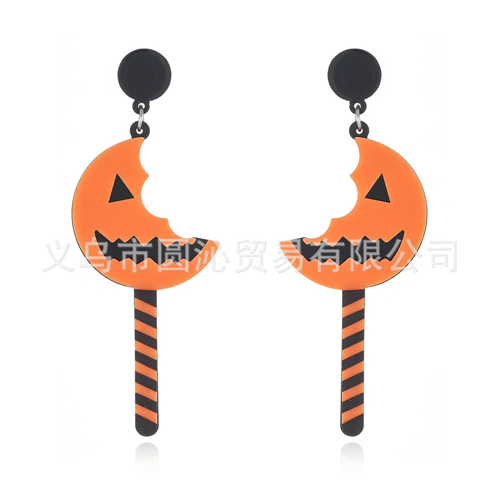 Wholesale Halloween Cartoon Printed Acrylic Earrings