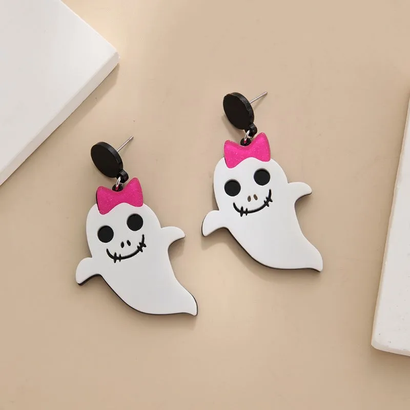 Wholesale Halloween Cartoon Printed Acrylic Earrings