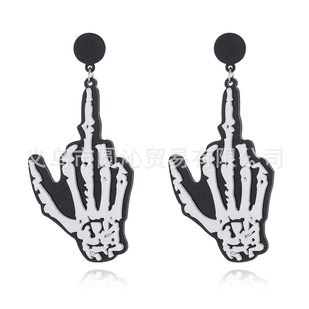 Wholesale Halloween Cartoon Printed Acrylic Earrings