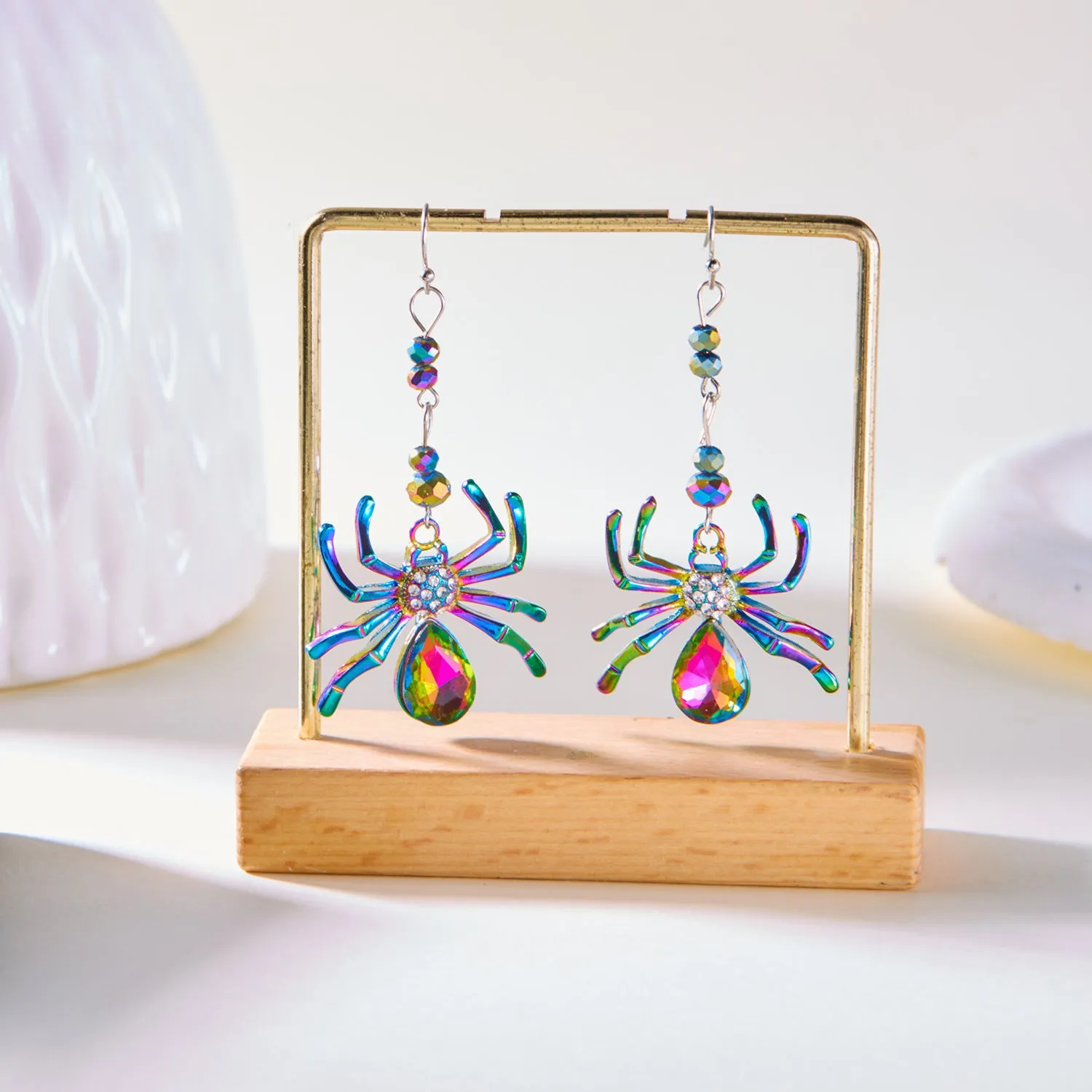 Wholesale Halloween Dark Gothic Colorful Exaggerated Spider Earrings