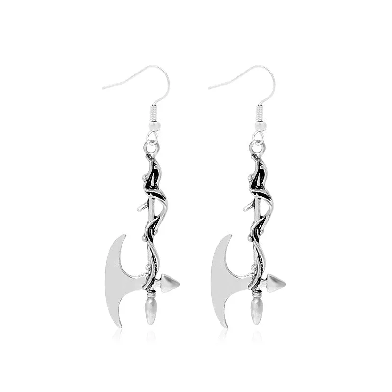 Wholesale Halloween Fashion Gothic Silver Vintage Skull Butterfly Earrings