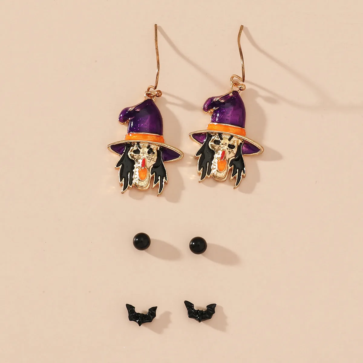 Wholesale Halloween Ghost Skull Vintage Exaggerated Stud Earrings Accessory