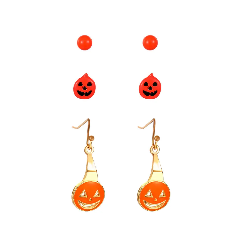 Wholesale Halloween Ghost Skull Vintage Exaggerated Stud Earrings Accessory