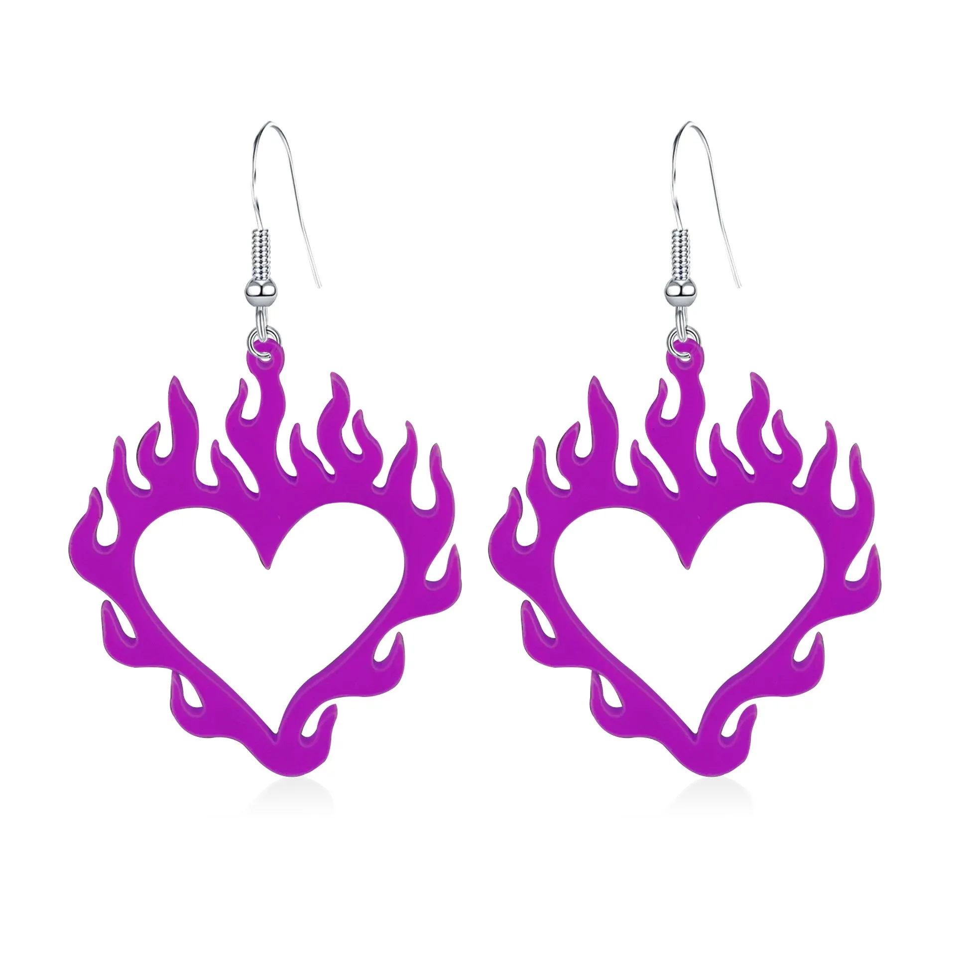 Wholesale Halloween Heart Flame Acrylic Earrings