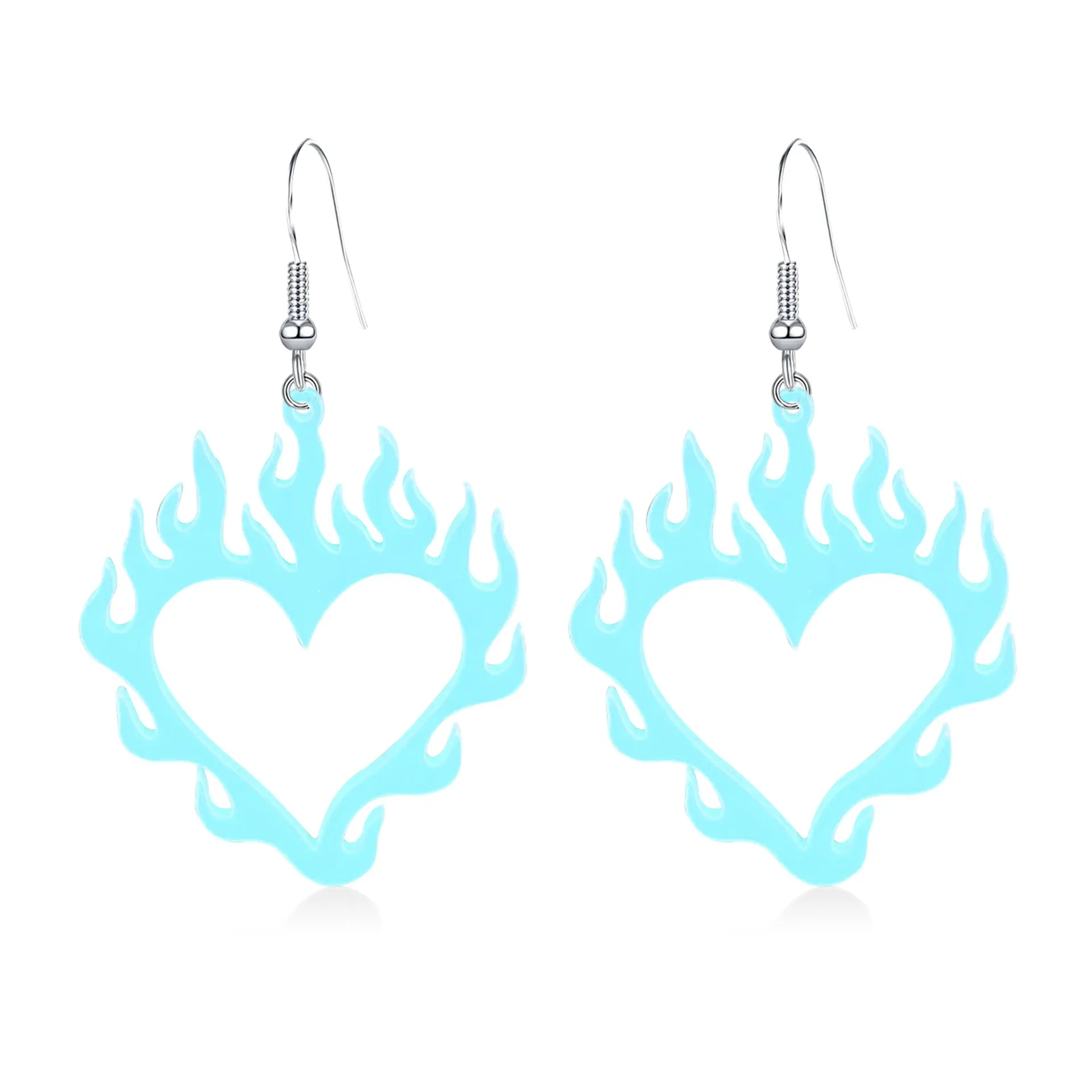 Wholesale Halloween Heart Flame Acrylic Earrings