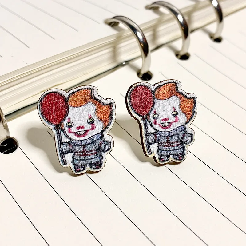 Wholesale Halloween Horror Wooden Earrings