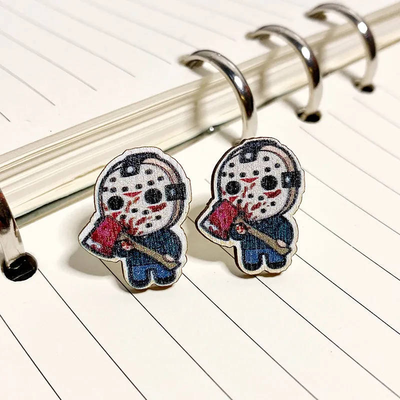 Wholesale Halloween Horror Wooden Earrings