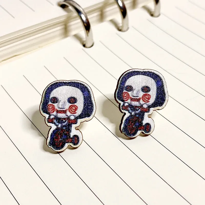 Wholesale Halloween Horror Wooden Earrings
