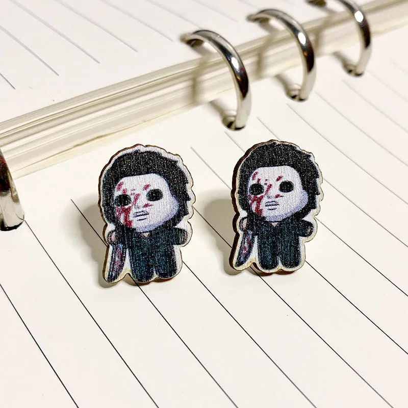Wholesale Halloween Horror Wooden Earrings