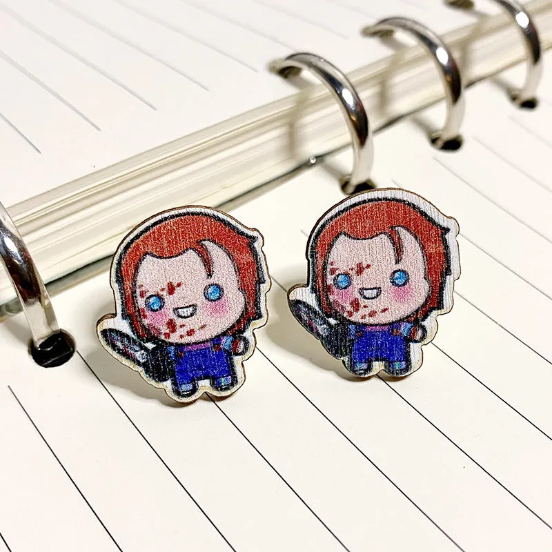 Wholesale Halloween Horror Wooden Earrings