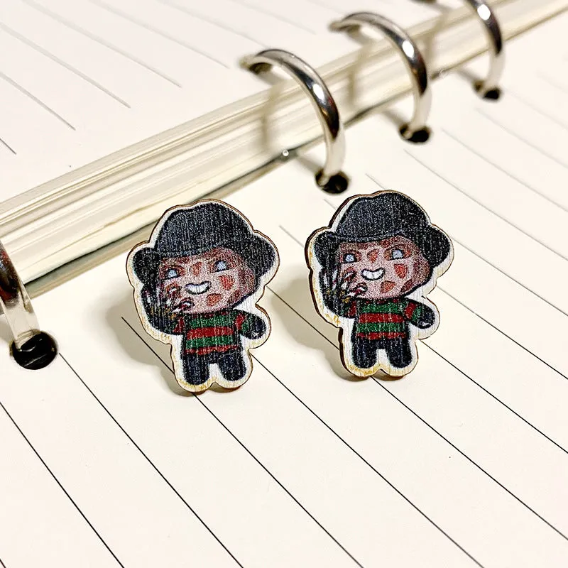 Wholesale Halloween Horror Wooden Earrings