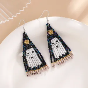 Wholesale Halloween Series Rice Bead Ghost Earrings