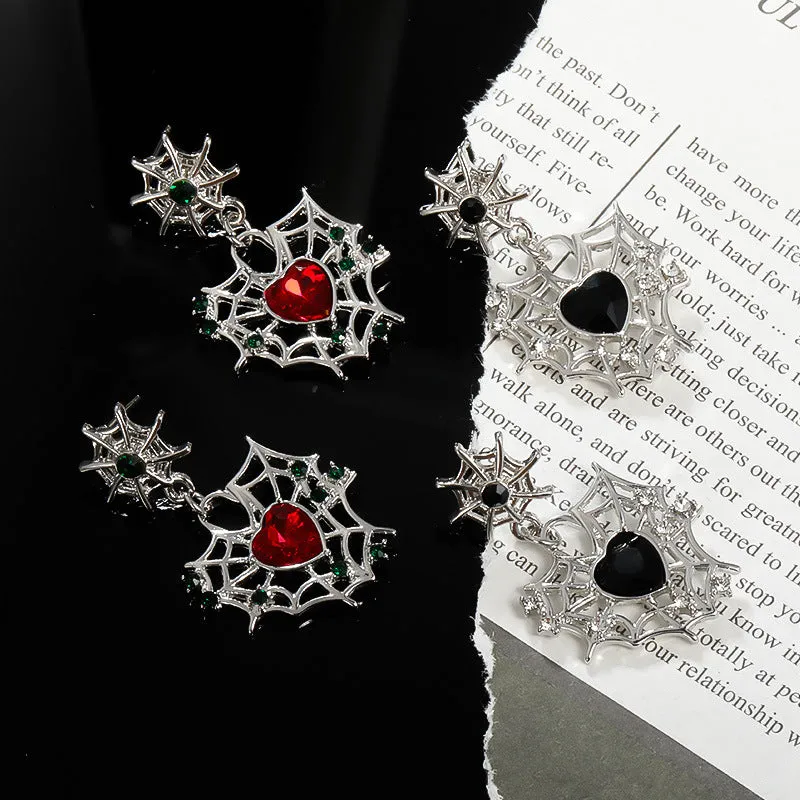 Wholesale Halloween Sweet Cool Dark Love Spider Web Earrings