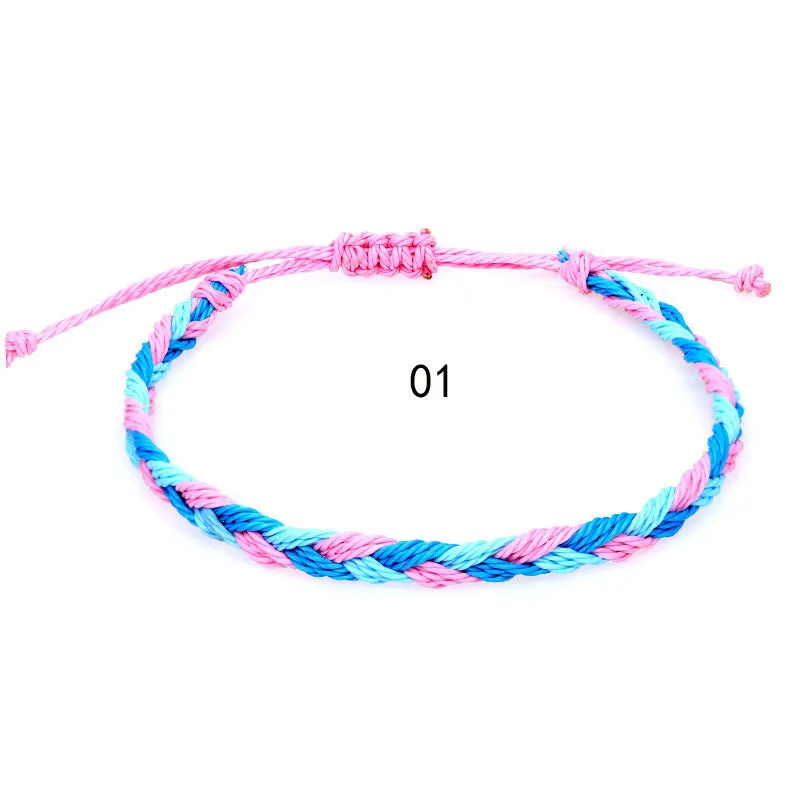 Wholesale Hand Braided Rope Twist Braid Wax Rope Bracelet