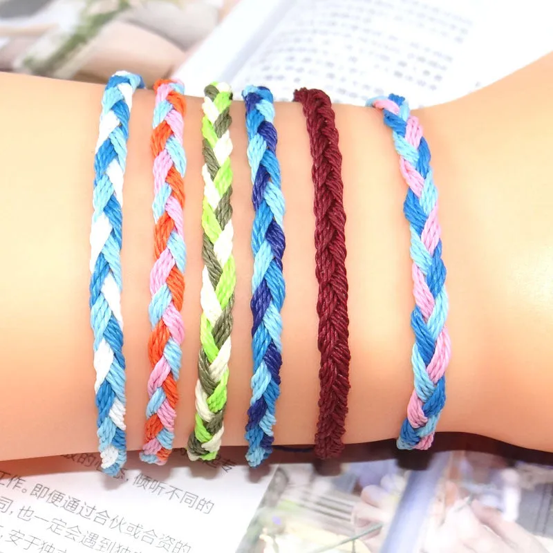 Wholesale Hand Braided Rope Twist Braid Wax Rope Bracelet