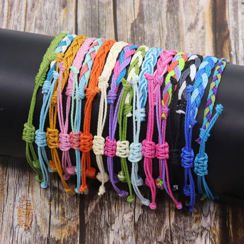 Wholesale Hand Braided Rope Twist Braid Wax Rope Bracelet