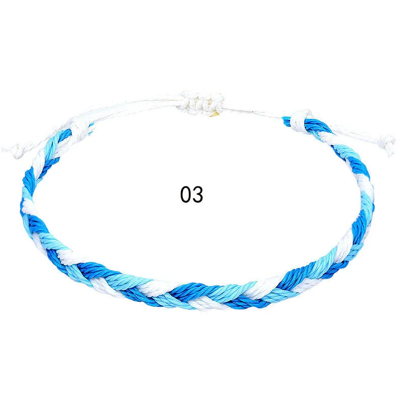 Wholesale Hand Braided Rope Twist Braid Wax Rope Bracelet