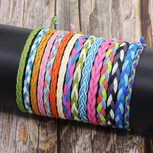 Wholesale Hand Braided Rope Twist Braid Wax Rope Bracelet