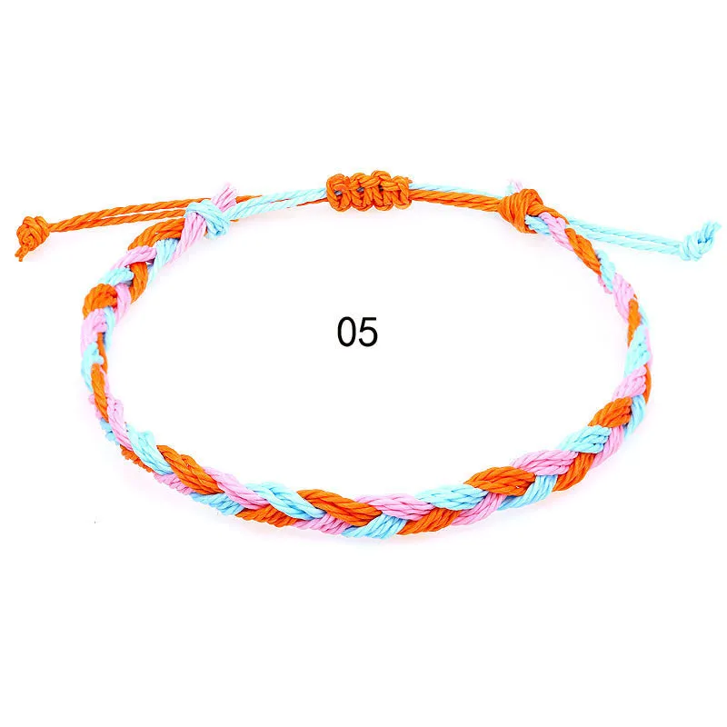 Wholesale Hand Braided Rope Twist Braid Wax Rope Bracelet