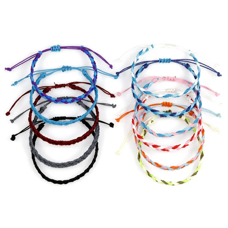 Wholesale Hand Braided Rope Twist Braid Wax Rope Bracelet