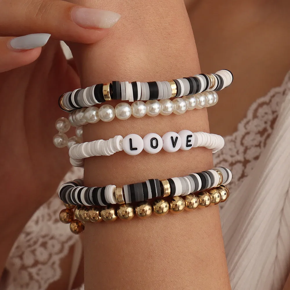 Wholesale Hand Woven Beaded Colorful Resin Bracelet