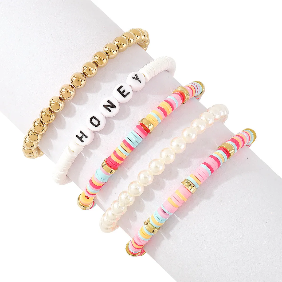 Wholesale Hand Woven Beaded Colorful Resin Bracelet