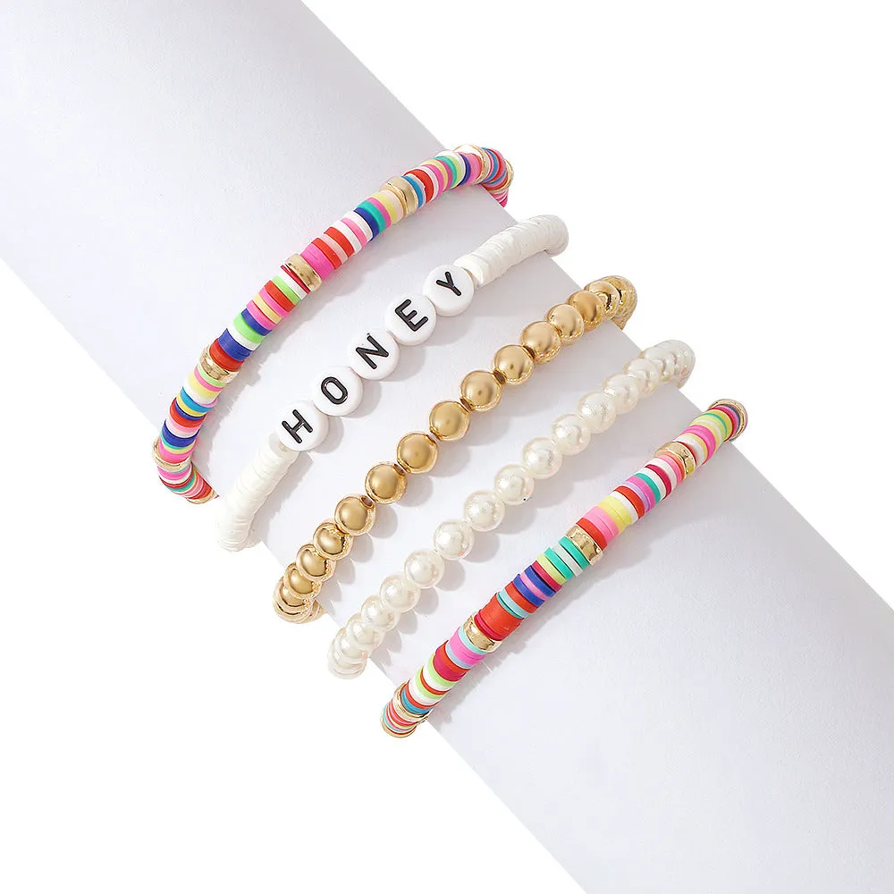 Wholesale Hand Woven Beaded Colorful Resin Bracelet