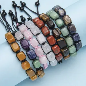 Wholesale Hand-woven colorful crystal rectangular adjustable bracelet