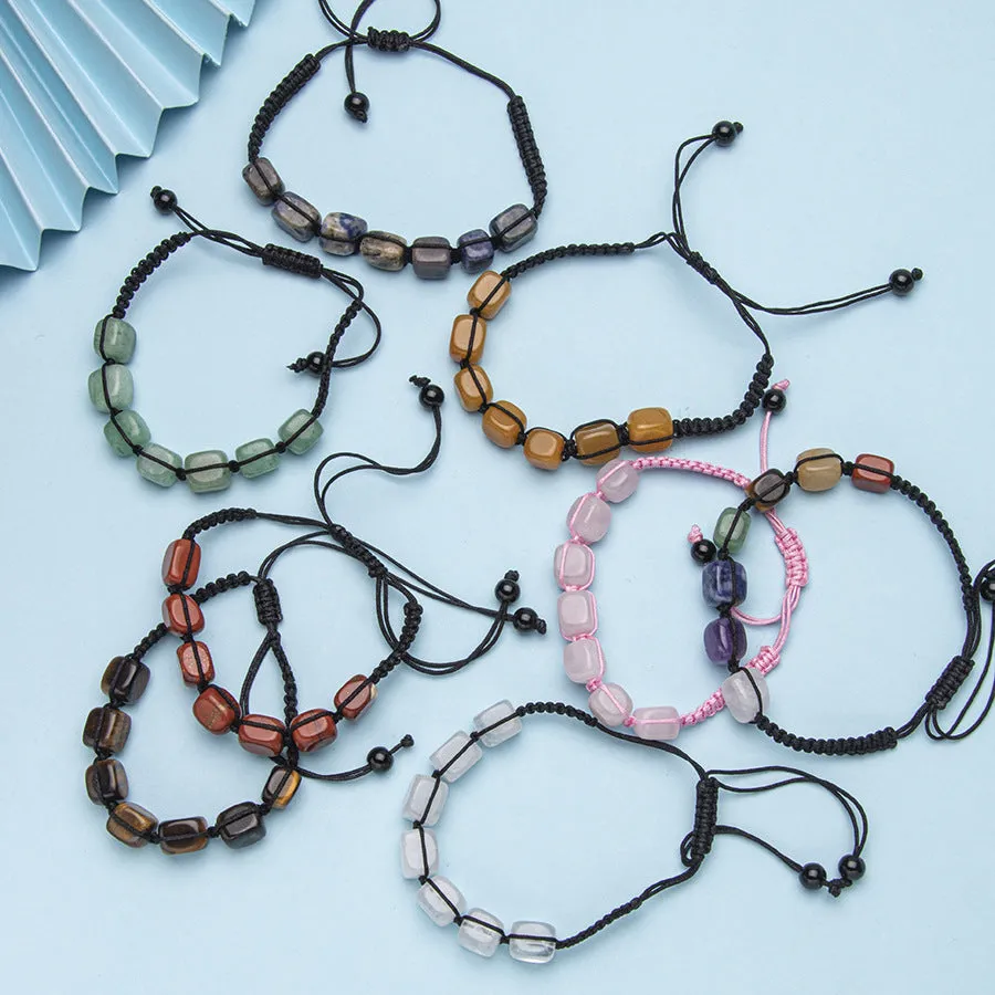 Wholesale Hand-woven colorful crystal rectangular adjustable bracelet