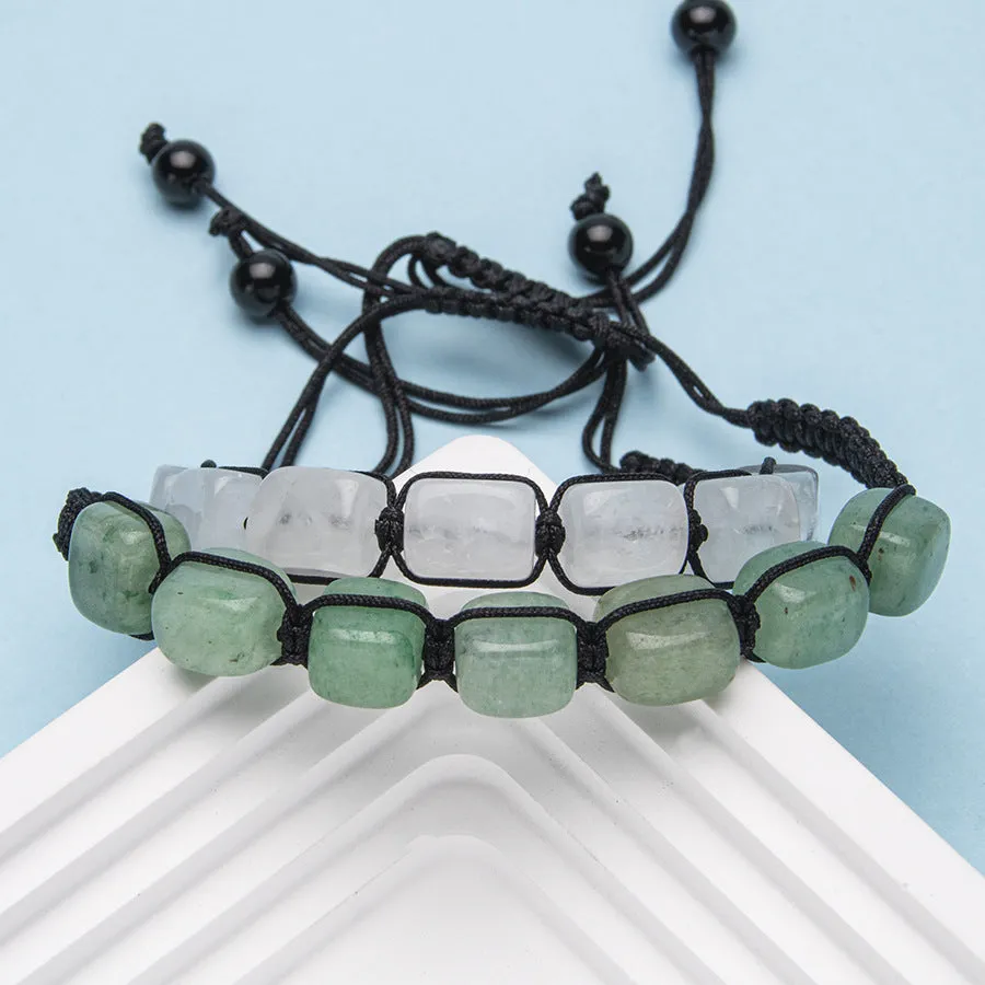 Wholesale Hand-woven colorful crystal rectangular adjustable bracelet