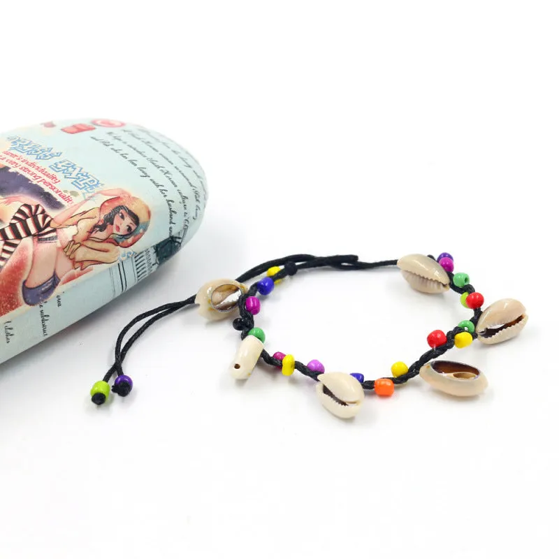 Wholesale Hand-woven colorful string shell conch bracelet
