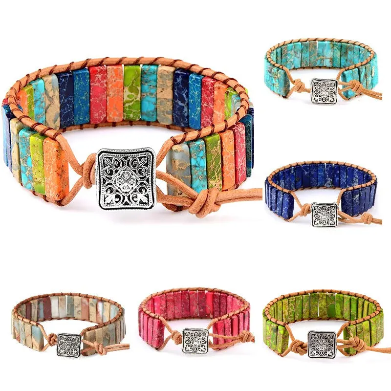Wholesale Hand Woven Natural Stone Bracelet