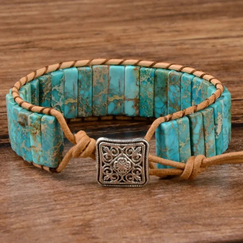 Wholesale Hand Woven Natural Stone Bracelet