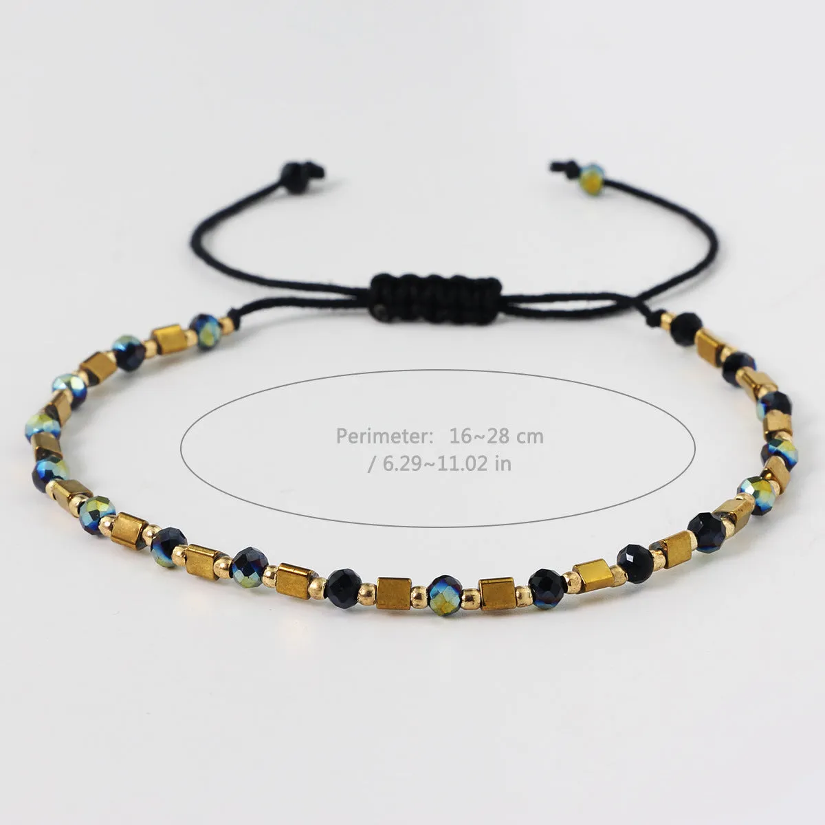 Wholesale Hand-woven simple geometric crystal beaded bracelet